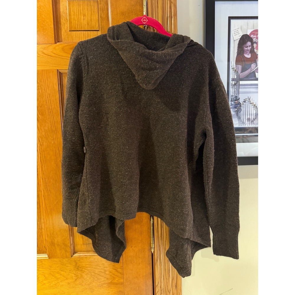 Betabrand XL Brown Hooded Cardigan Open Front Knit Cozy Lightweight Sweater - Picture 6 of 9